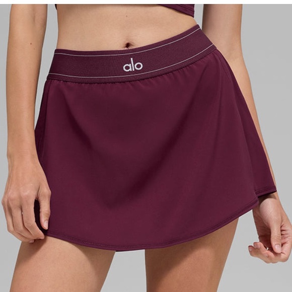 SAME DAY SHIP! NWT AUTHENTIC ALO YOGA BURGUNDY MATCH POINT TENNIS SKIRT w short - Picture 1 of 8